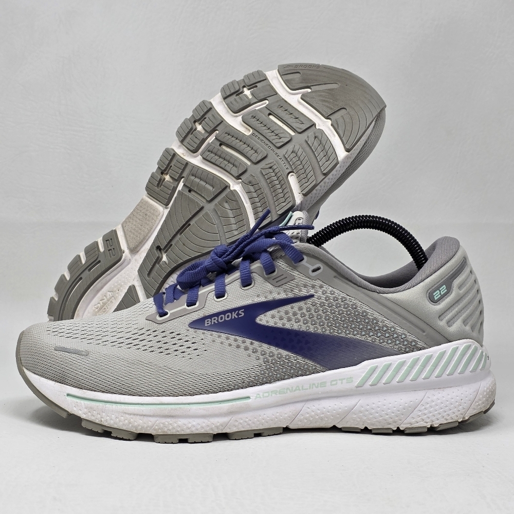 Brooks Adrenaline Gts 22 Women's Size 11.5 Running Shoes Gray Mesh Pre-owned